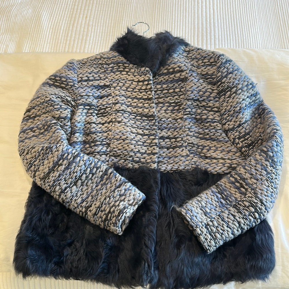 Belle fare fur tweed jacket
